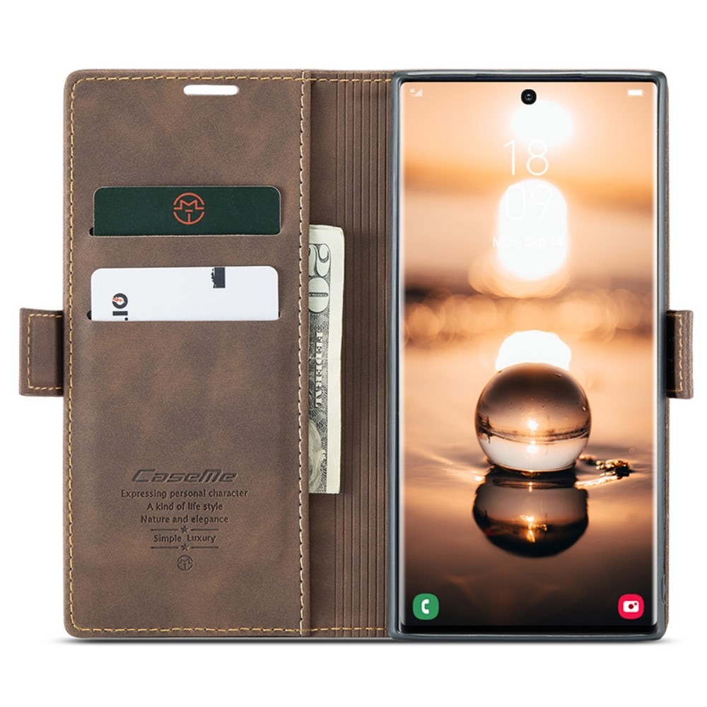 Slim Plånboksfodral Samsung Galaxy S24 Ultra brun