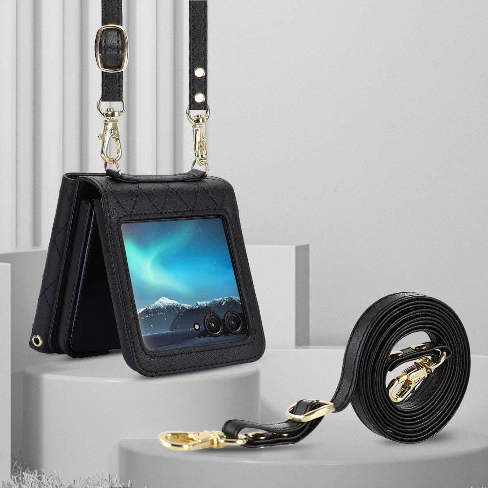 Plånboksväska RFID-skydd Motorola Razr 40 Ultra Quilted svart
