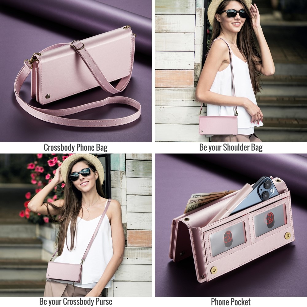 Universal Crossbody Plånboksväska rosa