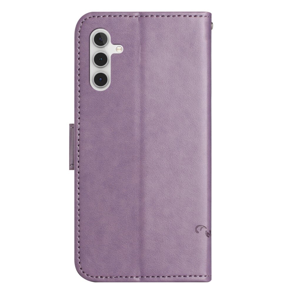 Läderfodral Fjärilar Samsung Galaxy A35 lila