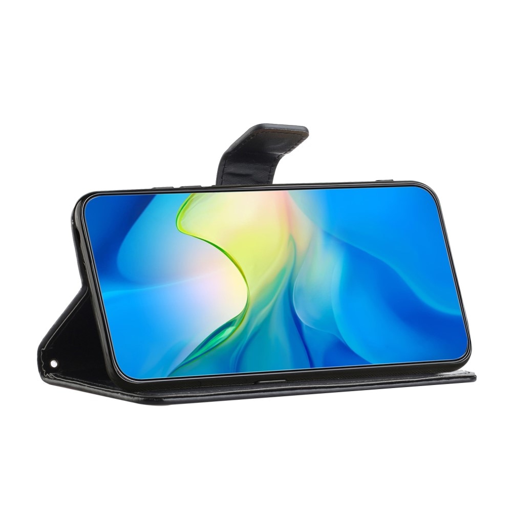 Läderfodral Fjärilar Samsung Galaxy A35 svart