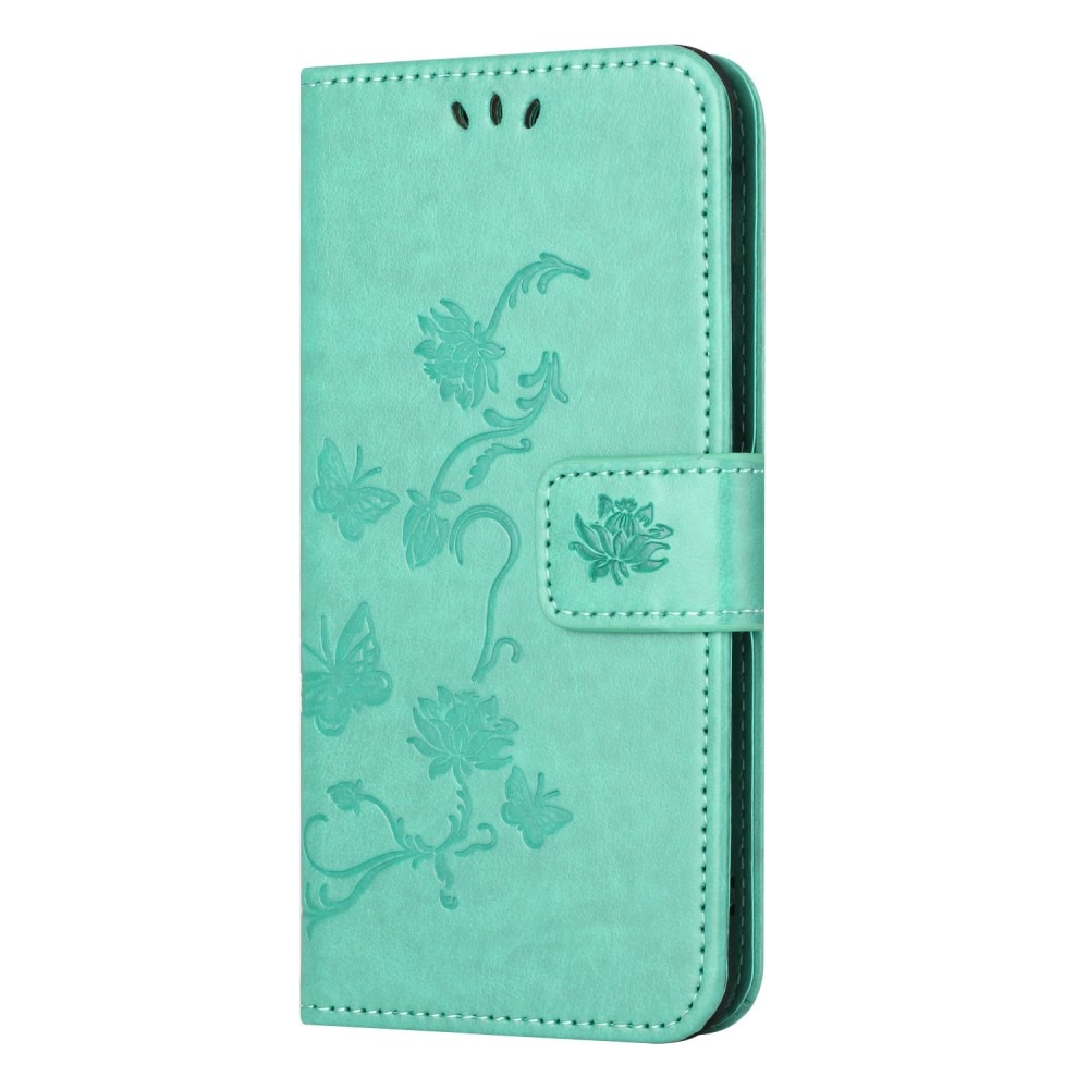 Läderfodral Fjärilar Samsung Galaxy A35 grön