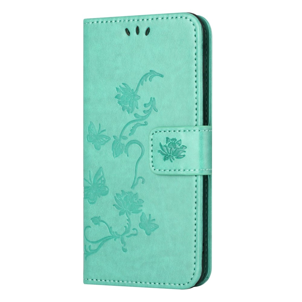 Läderfodral Fjärilar Samsung Galaxy A35 Grön