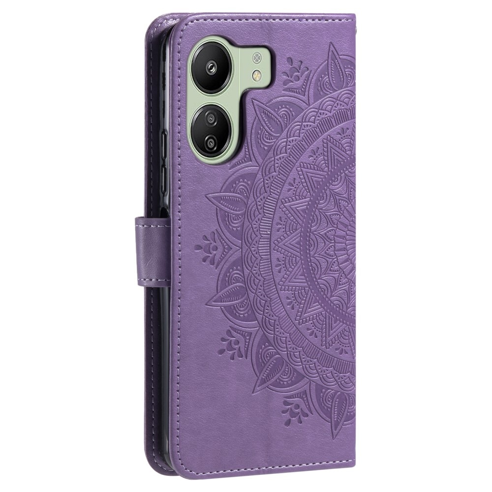 Läderfodral Mandala Xiaomi Redmi 13C lila