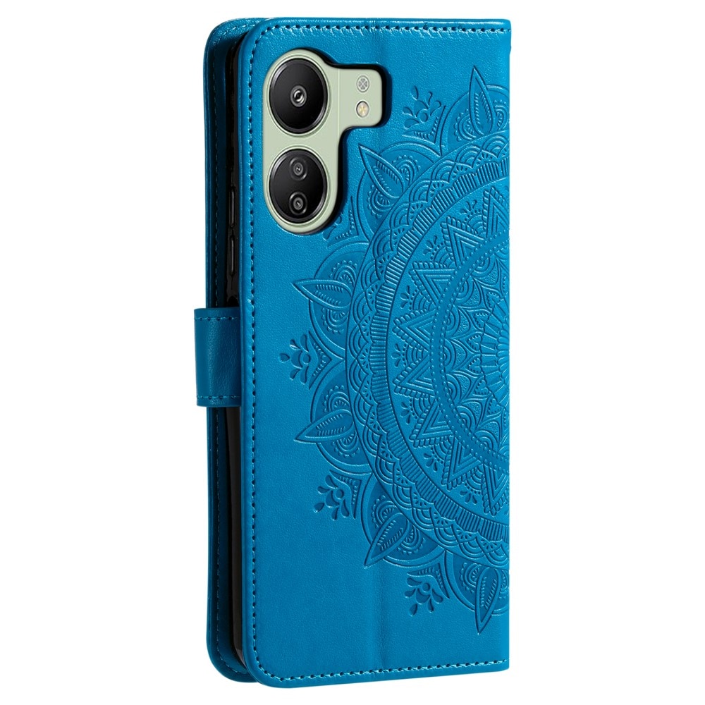 Läderfodral Mandala Xiaomi Redmi 13C blå