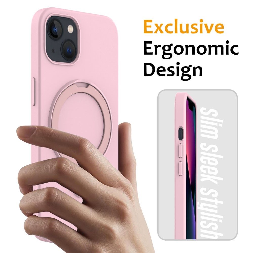 Silikonskal Kickstand MagSafe iPhone 13 rosa