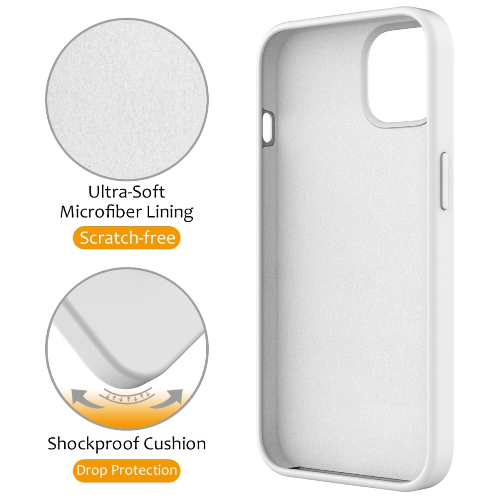 Silikonskal Kickstand MagSafe iPhone 15 vit