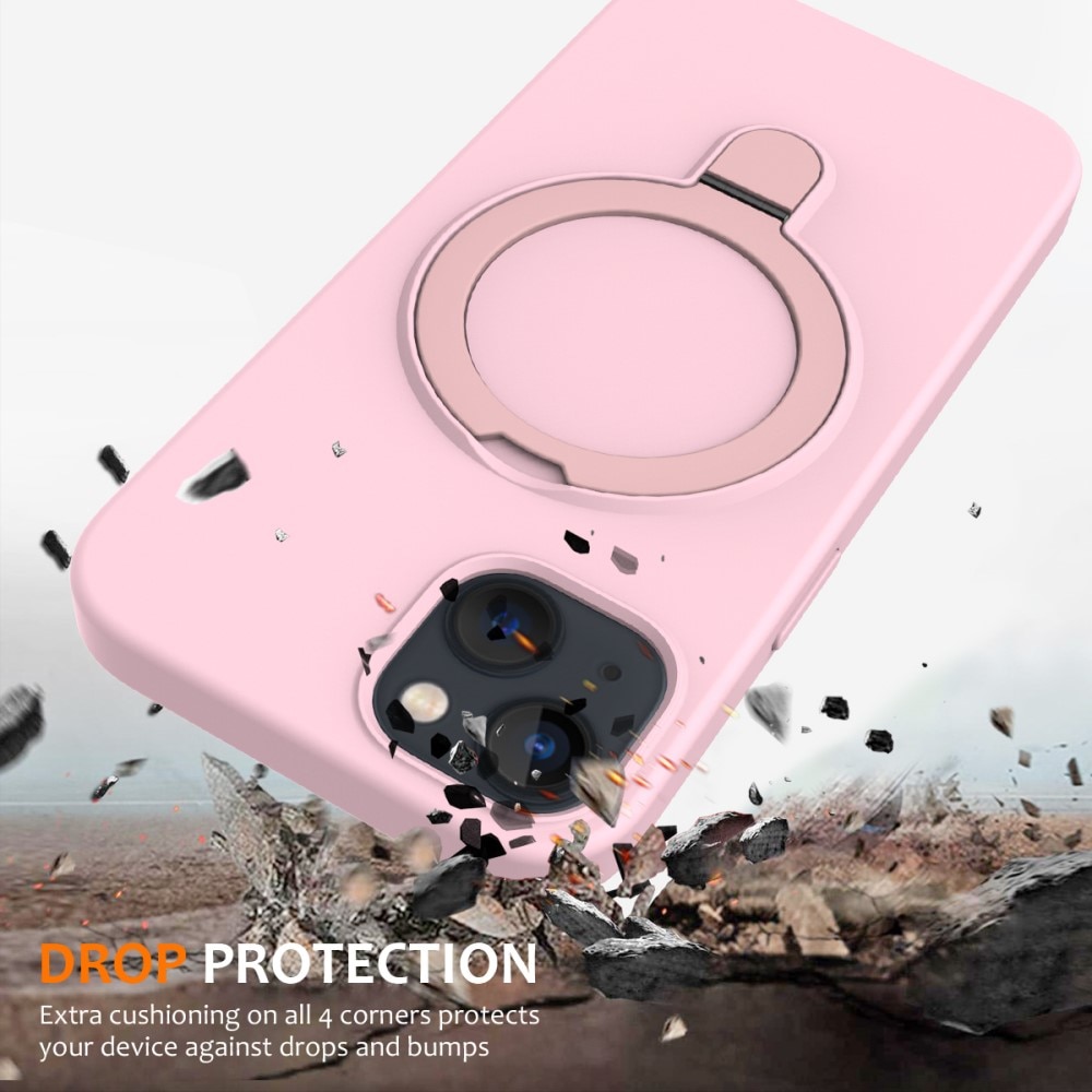 Silikonskal Kickstand MagSafe iPhone 15 rosa