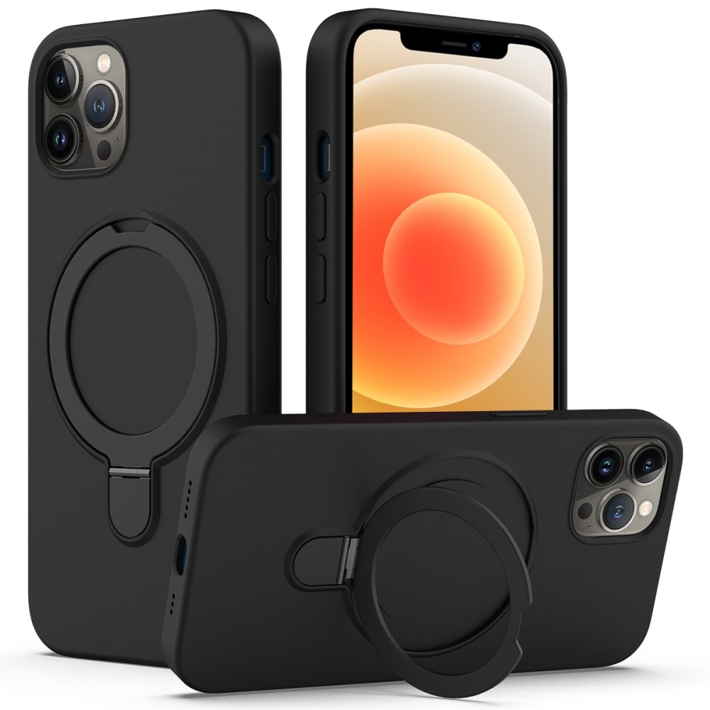 Silikonskal Kickstand MagSafe iPhone 12 Pro svart