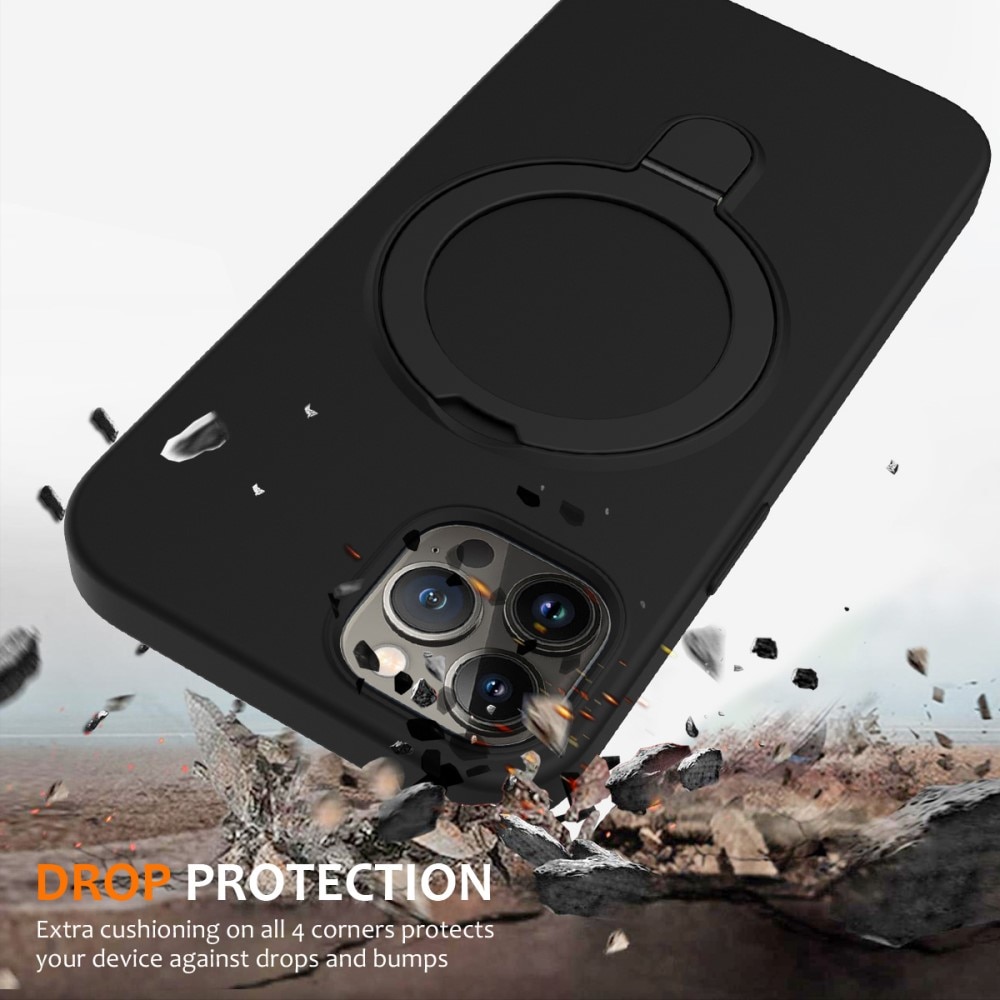 Silikonskal Kickstand MagSafe iPhone 12 svart