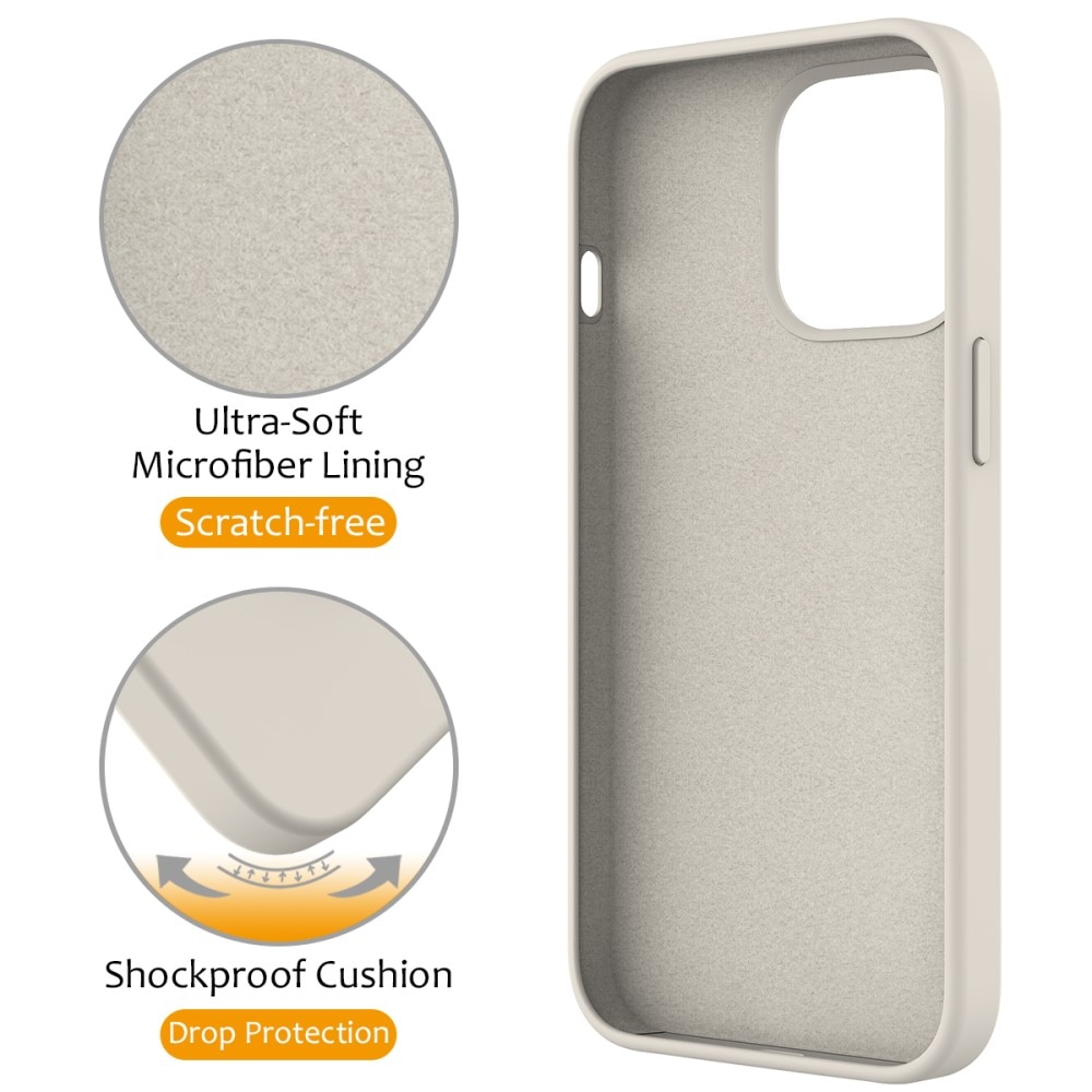 Silikonskal Kickstand MagSafe iPhone 15 Pro beige