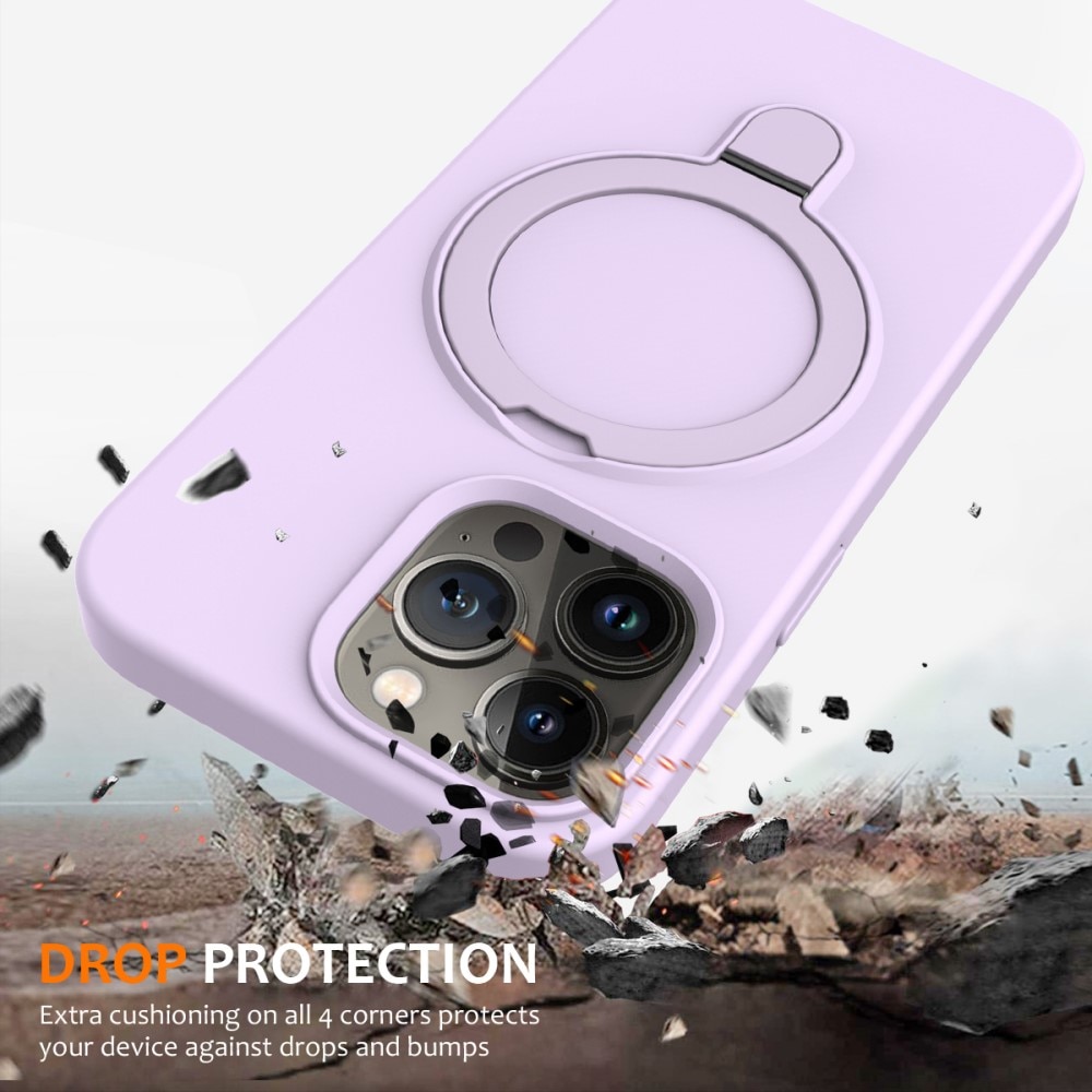 Silikonskal Kickstand MagSafe iPhone 15 Pro Max lila