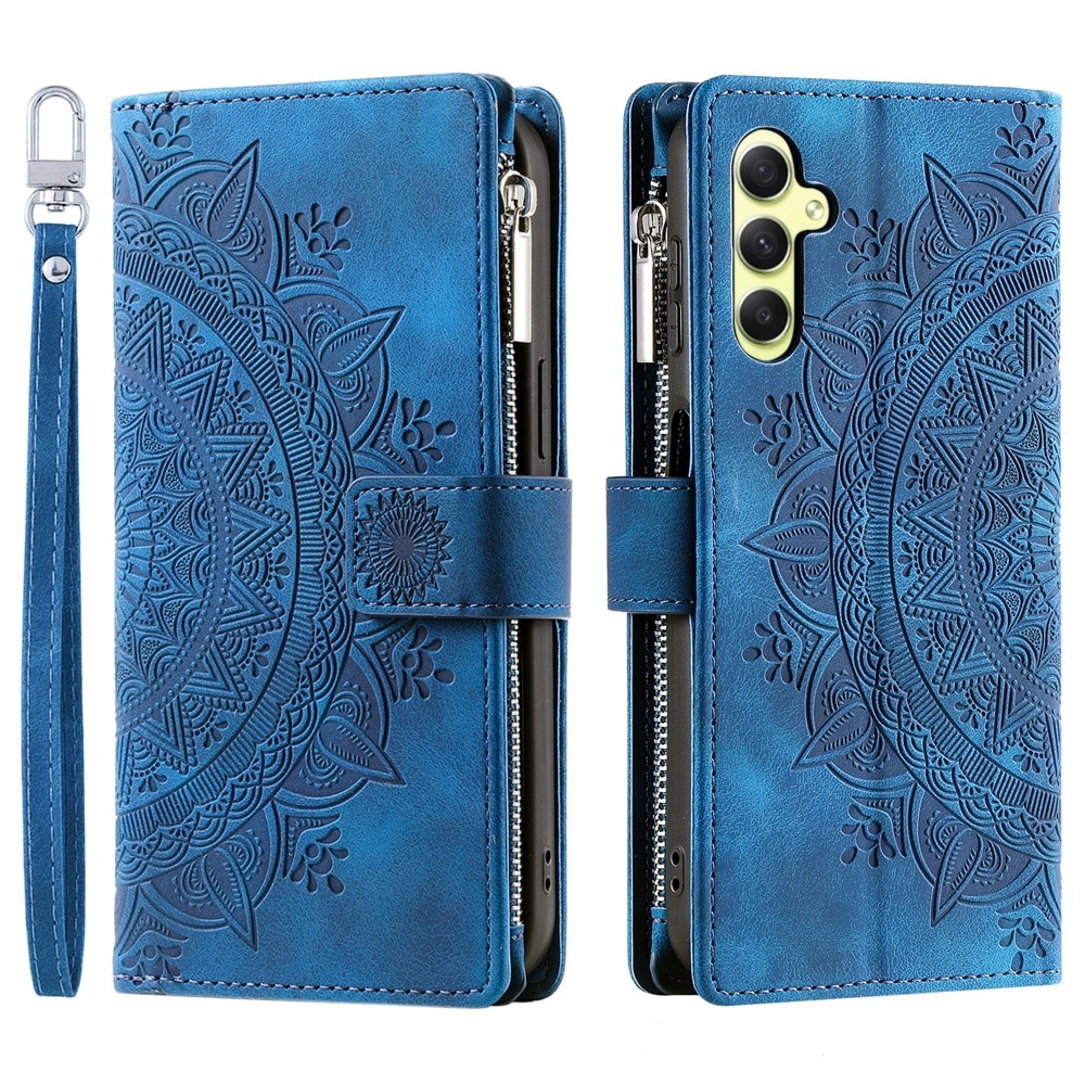 Plånboksväska Samsung Galaxy A55 Mandala blå