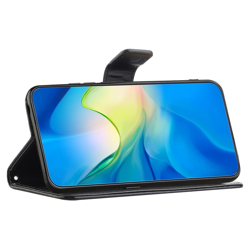 Läderfodral Fjärilar Samsung Galaxy A55 svart