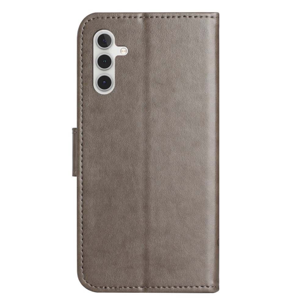 Läderfodral Fjärilar Samsung Galaxy A55 Grå