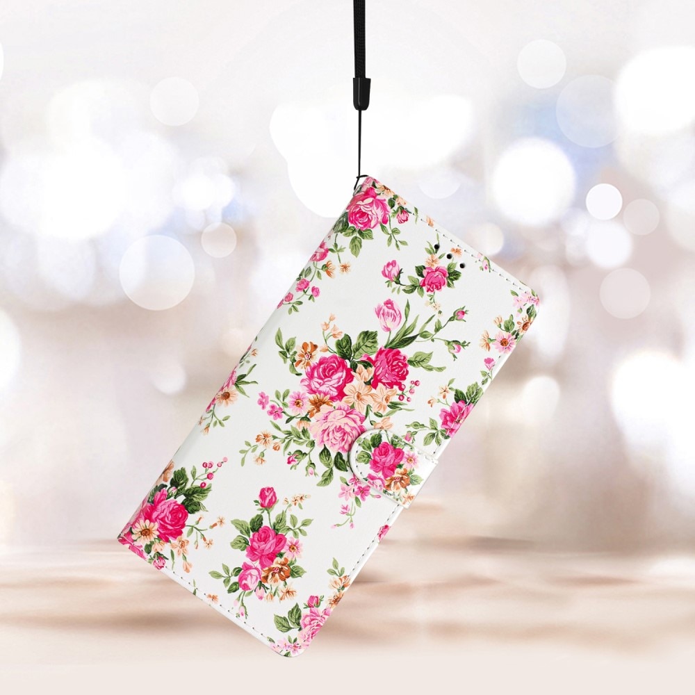 Mobilfodral Samsung Galaxy A55 rosa blommor