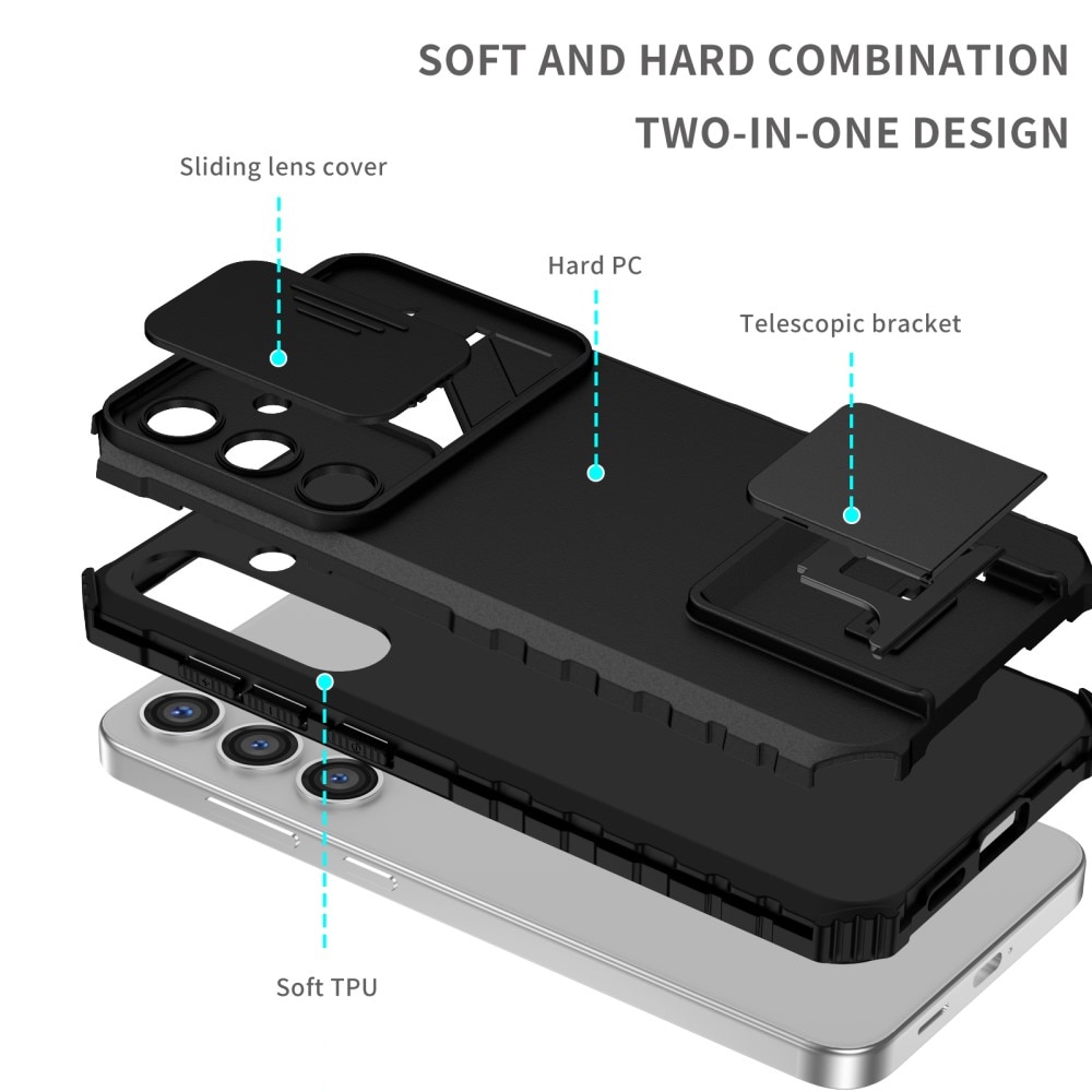 Samsung Galaxy S24 Kickstand Skal Kameraskydd svart