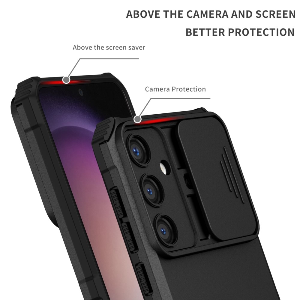 Samsung Galaxy S24 Plus Kickstand Skal Kameraskydd Svart