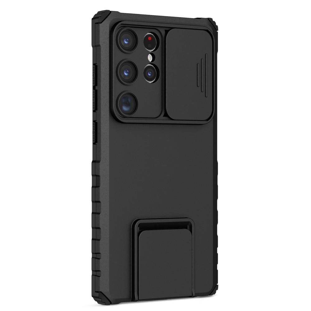 Samsung Galaxy S24 Ultra Kickstand Skal Kameraskydd svart