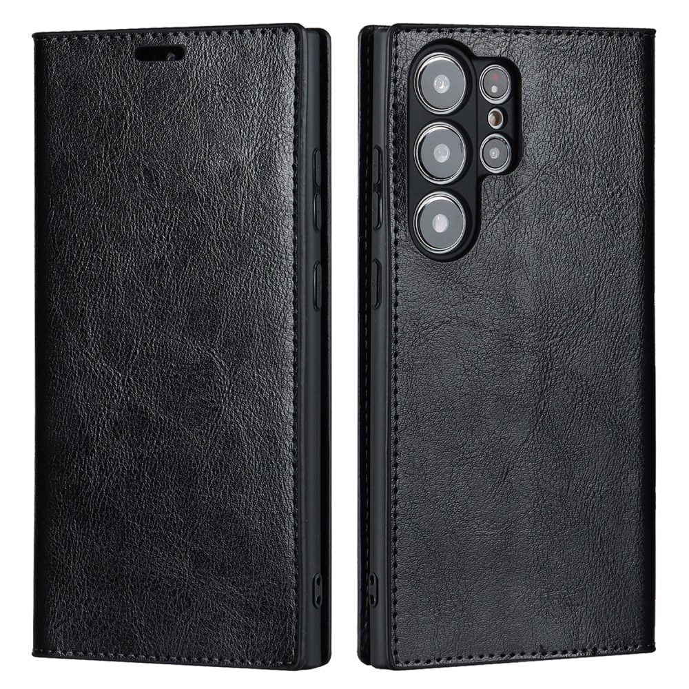 Mobilfodral Äkta Läder Samsung Galaxy S23 Ultra svart