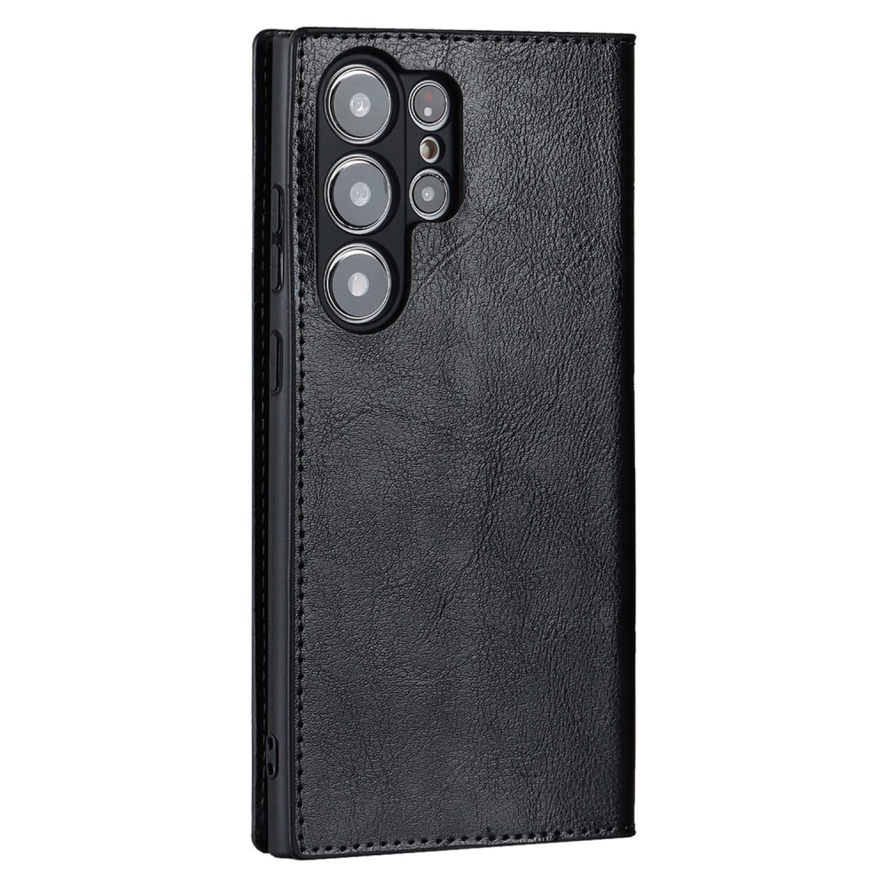 Mobilfodral Äkta Läder Samsung Galaxy S23 Ultra svart