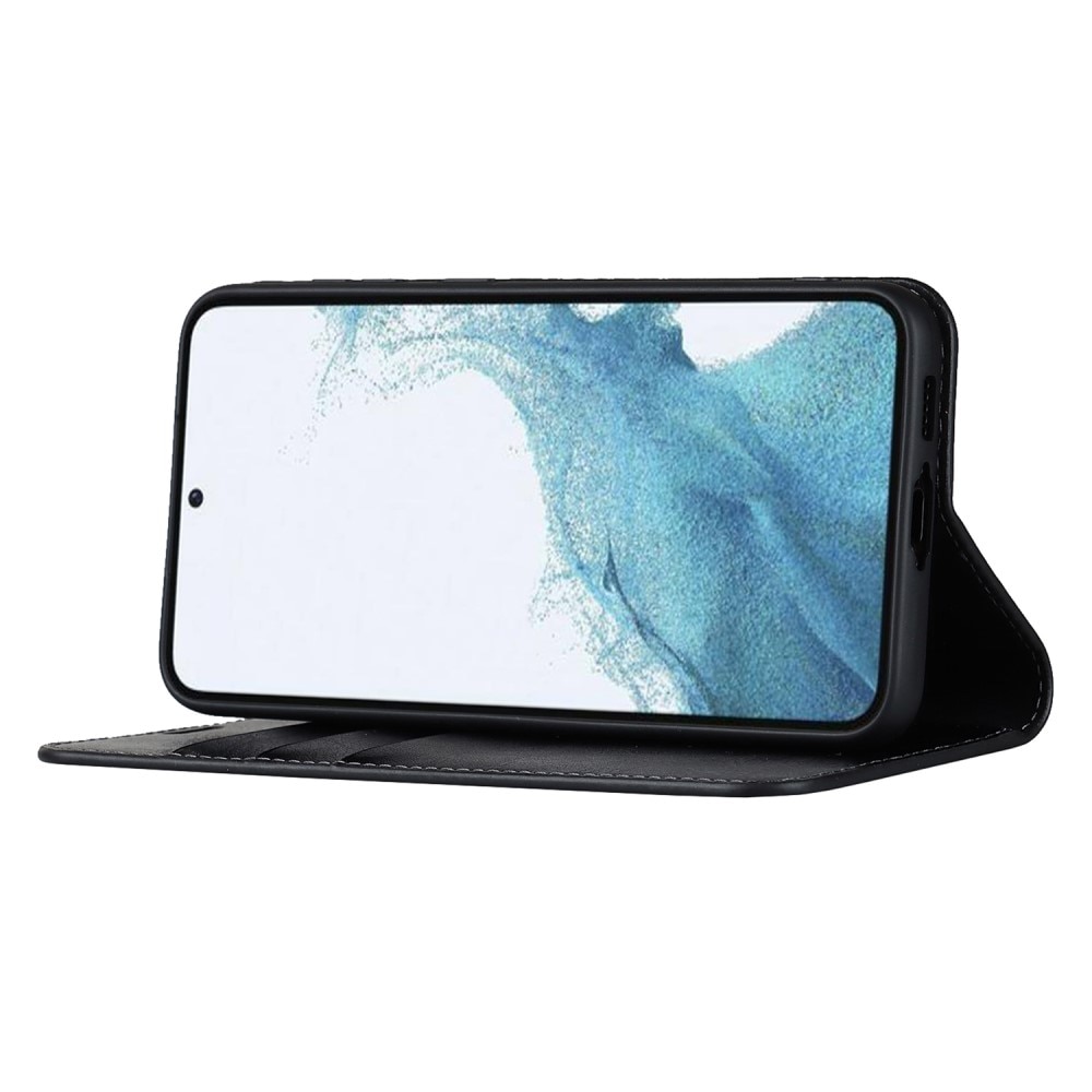Mobilfodral Äkta Läder Samsung Galaxy S23 svart