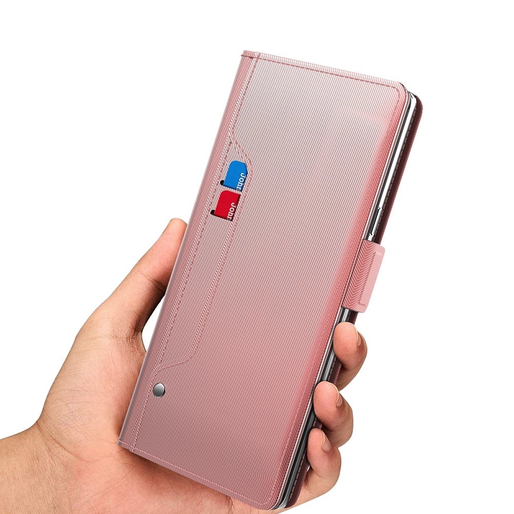 Plånboksfodral Spegel Samsung Galaxy S24 Ultra rosa guld
