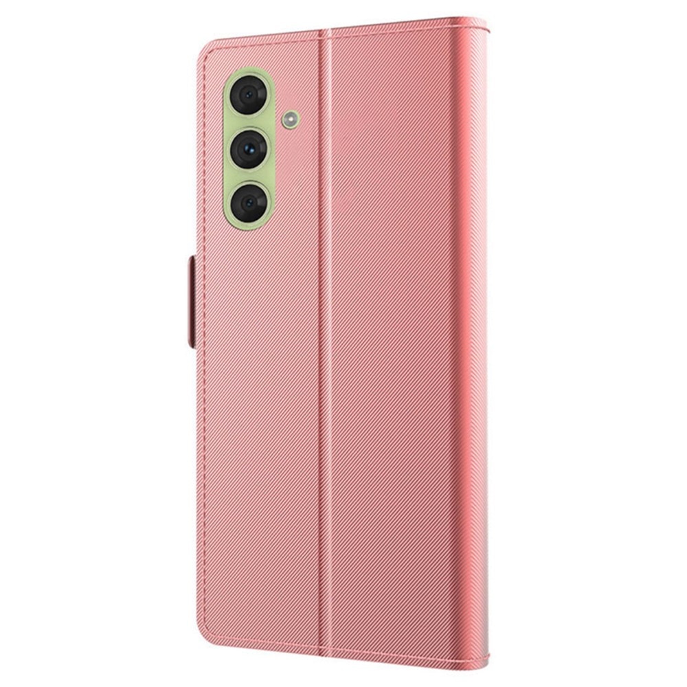 Plånboksfodral Spegel Samsung Galaxy S24 Plus rosa guld