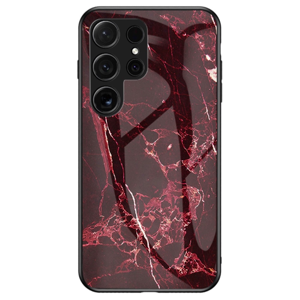 Skal Härdat Glas Samsung Galaxy S24 Ultra röd marmor