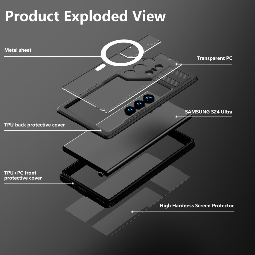 Vattentätt Skal MagSafe Samsung Galaxy S24 Ultra transparent