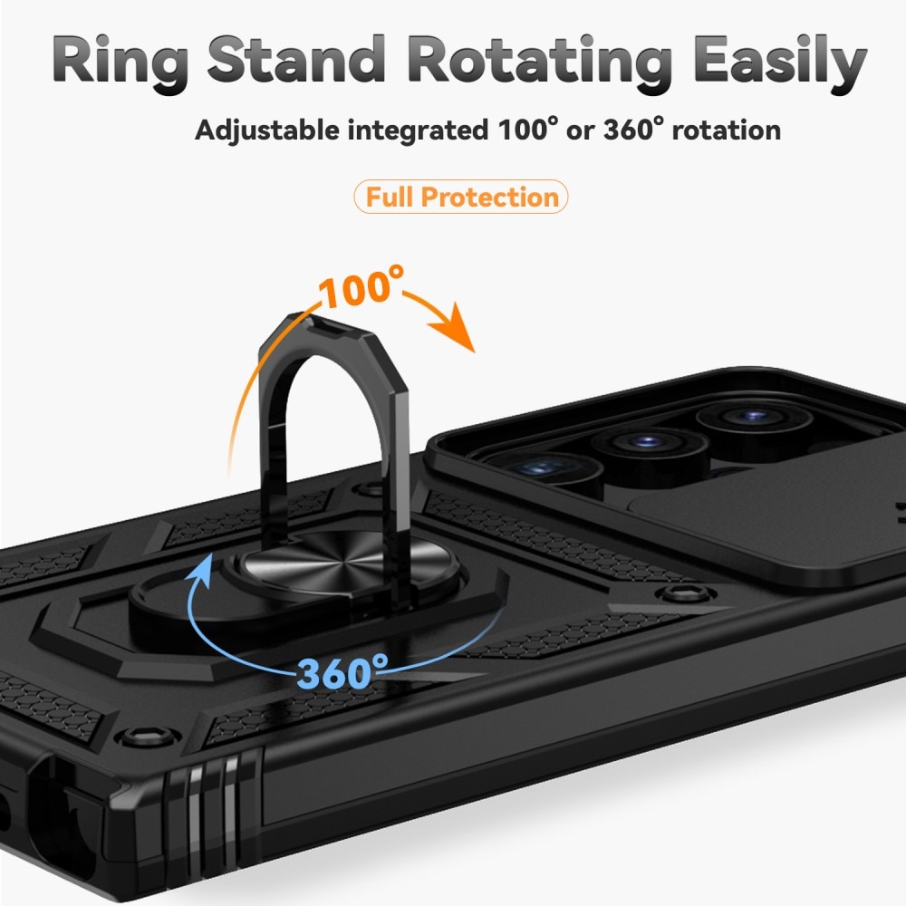 Hybridskal Ring + Kameraskydd Samsung Galaxy S24 Ultra svart