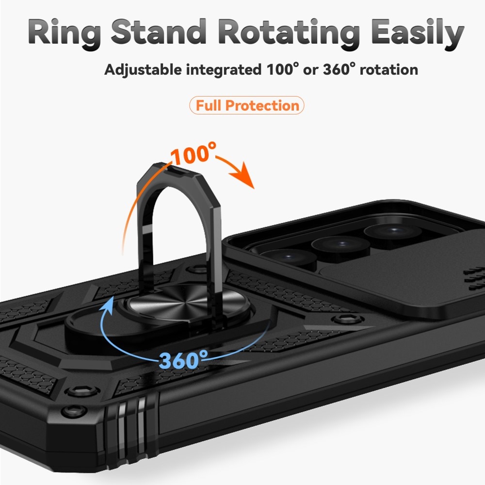 Hybridskal Ring + Kameraskydd Samsung Galaxy S24 Plus svart