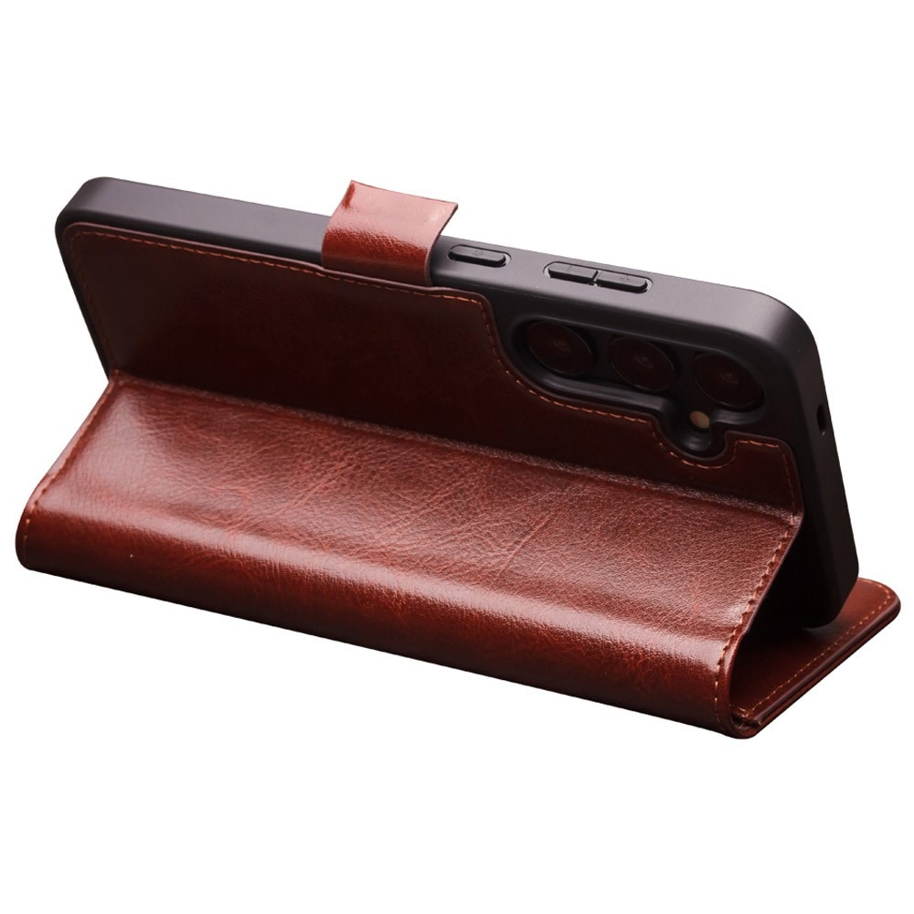 Samsung Galaxy S24 Leather Wallet Case Brown