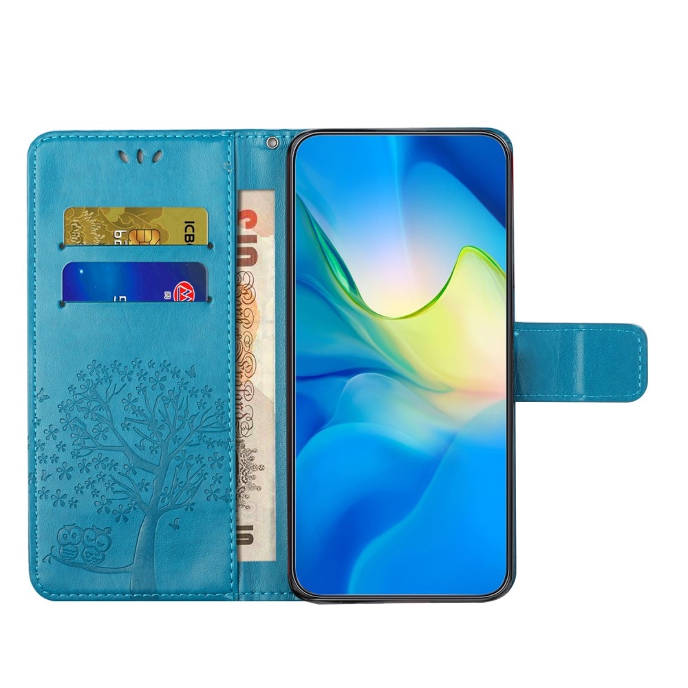 Läderfodral Fjärilar Xiaomi Redmi Note 13 4G Blå