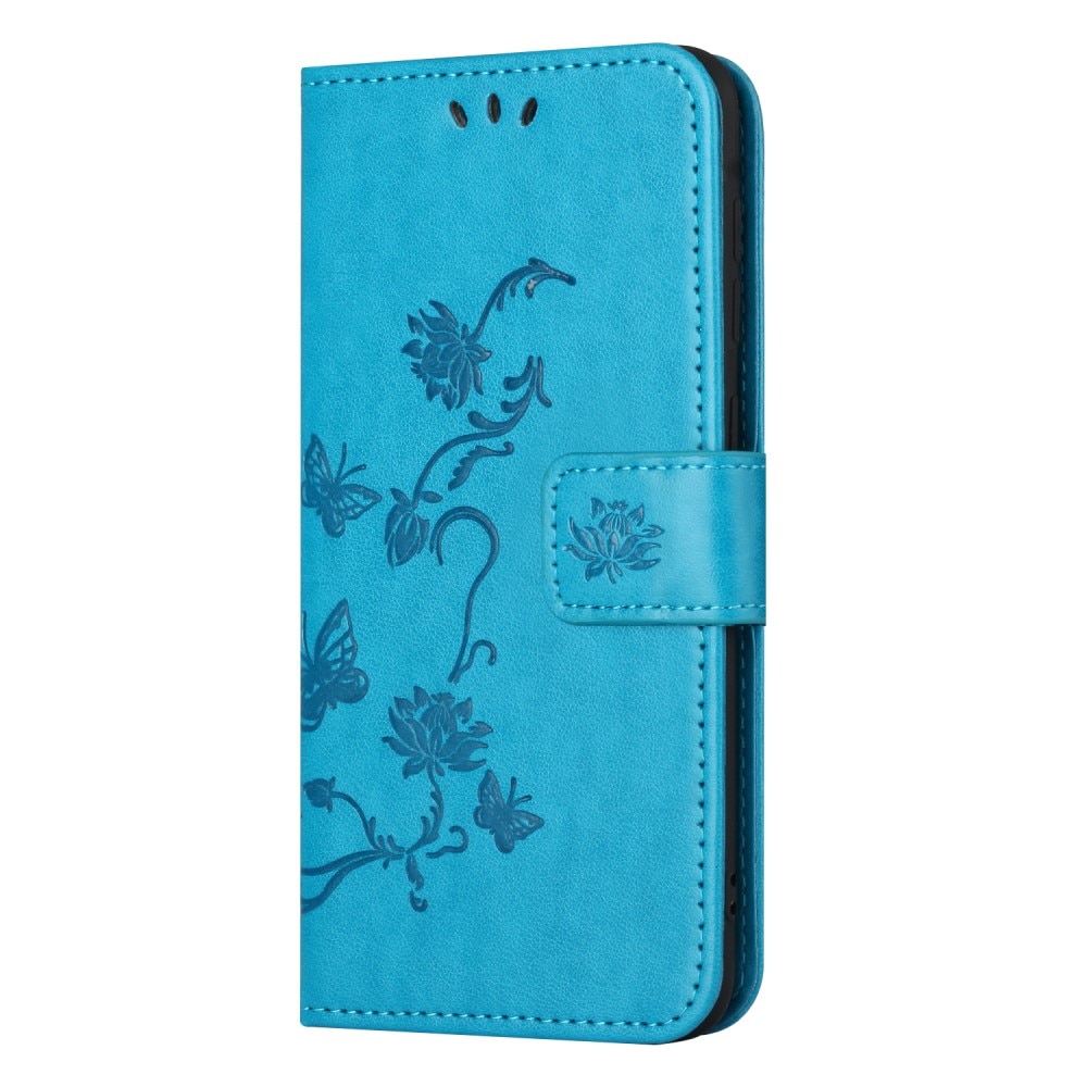 Läderfodral Fjärilar Samsung Galaxy Xcover 7 Blå