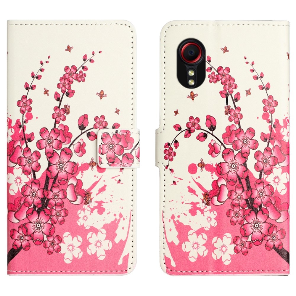 Plånboksfodral Samsung Galaxy Xcover 7 körsbärsblommor