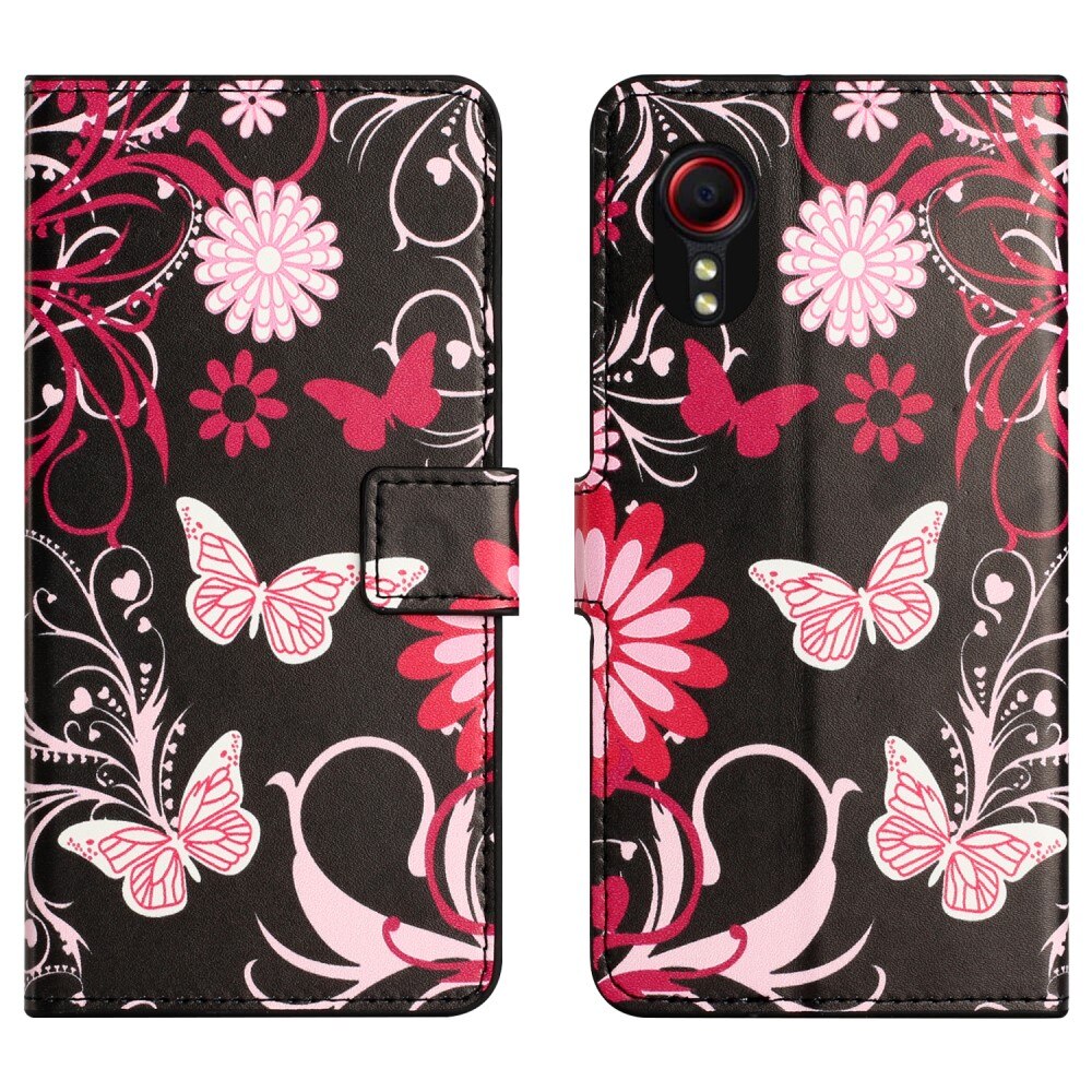 Plånboksfodral Samsung Galaxy Xcover 7 svart fjäril