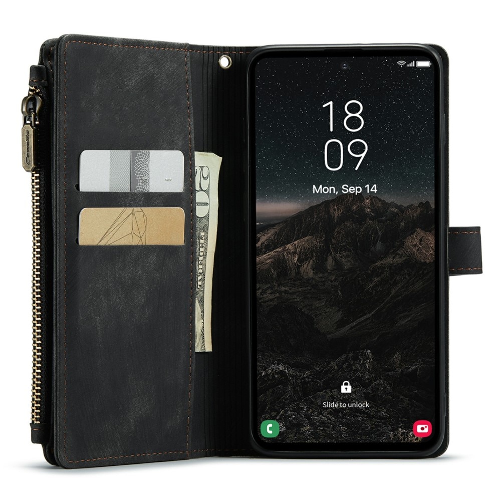 Zipper Plånboksfodral Samsung Galaxy S24 svart