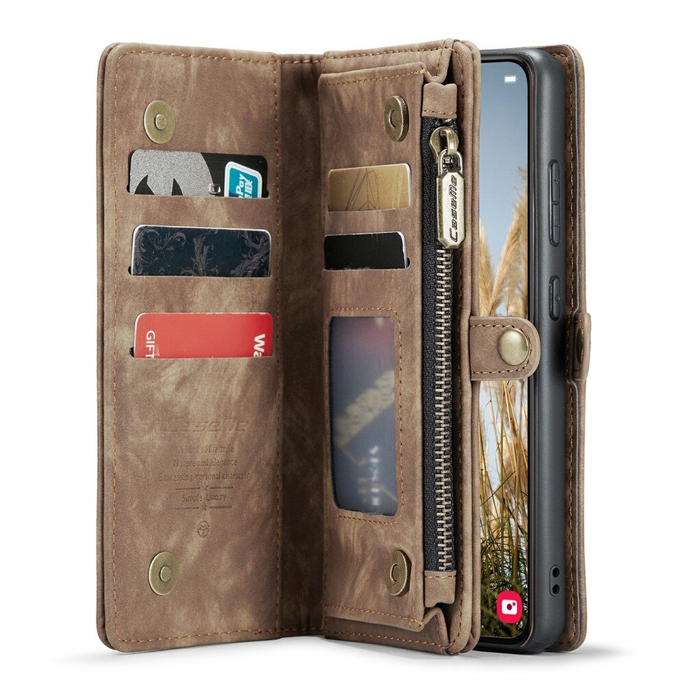 Multi-slot Plånboksfodral Samsung Galaxy S24 Brun