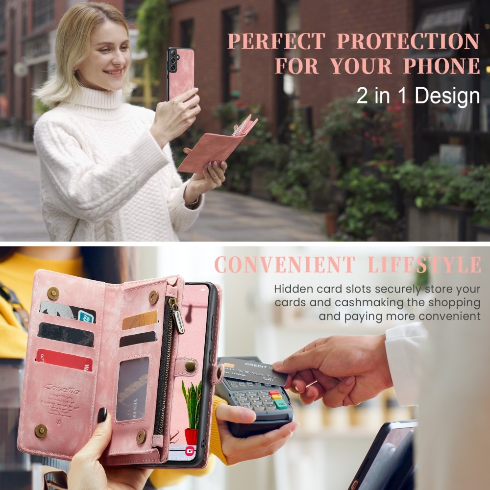 Multi-slot Plånboksfodral Samsung Galaxy S24 rosa