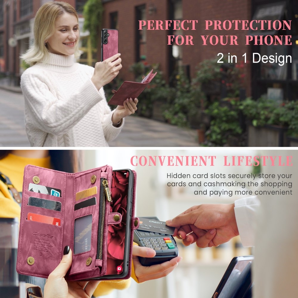 Multi-slot Plånboksfodral Samsung Galaxy S24 röd