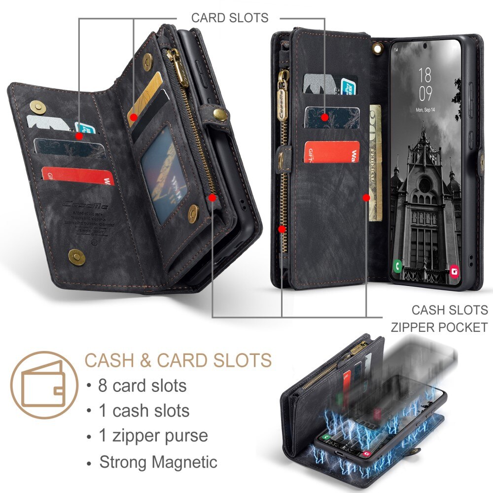 Multi-slot Plånboksfodral Samsung Galaxy S24 Grå
