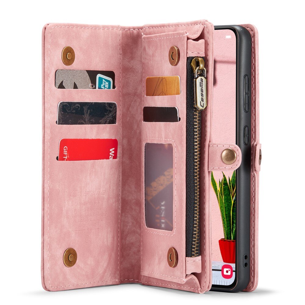 Multi-slot Plånboksfodral Samsung Galaxy S24 Plus Rosa