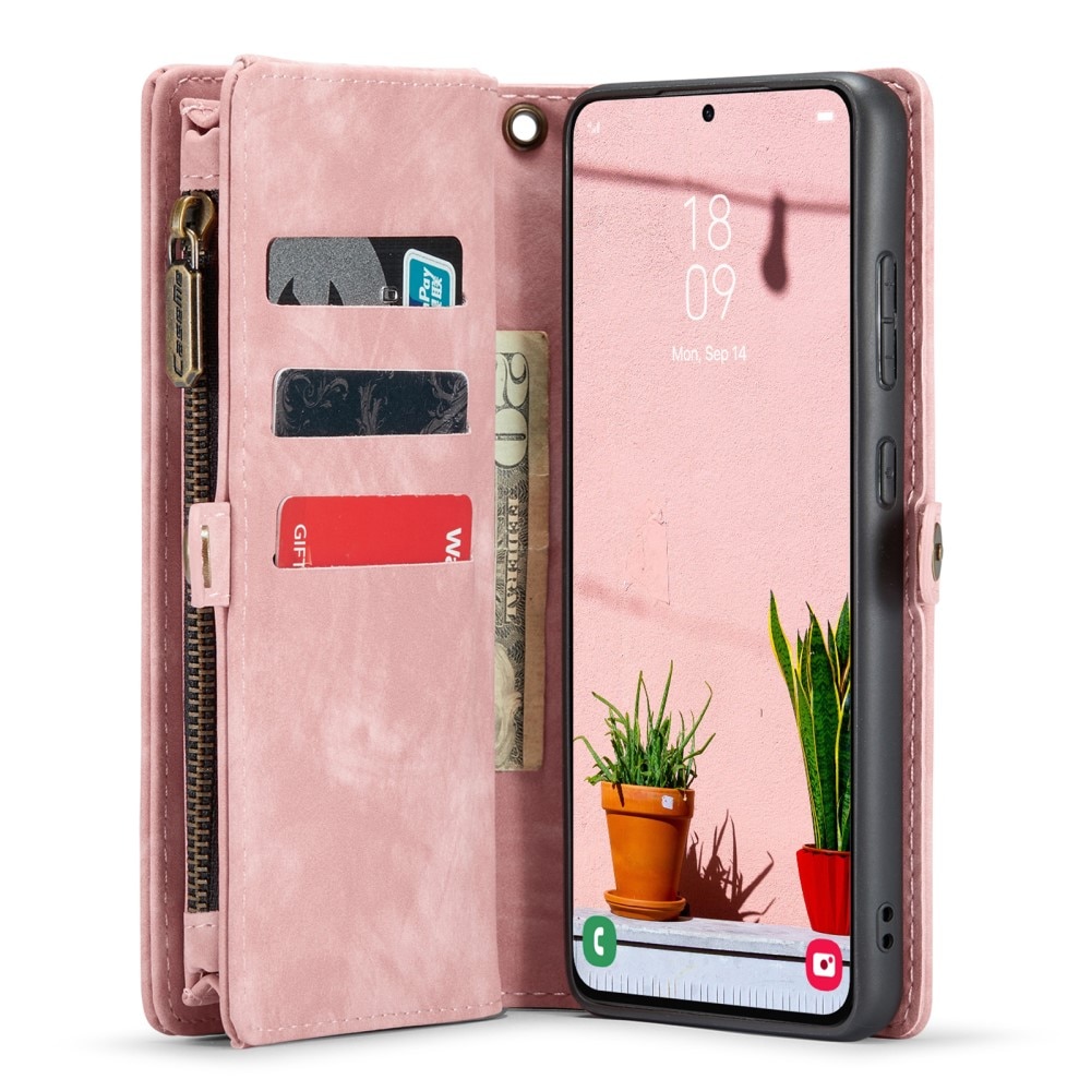 Multi-slot Plånboksfodral Samsung Galaxy S24 Plus Rosa