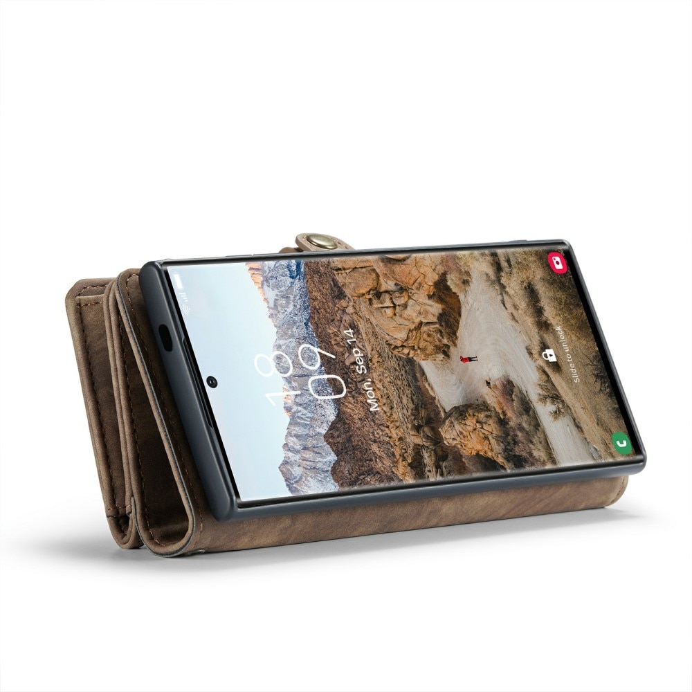 Multi-slot Plånboksfodral Samsung Galaxy S24 Ultra brun