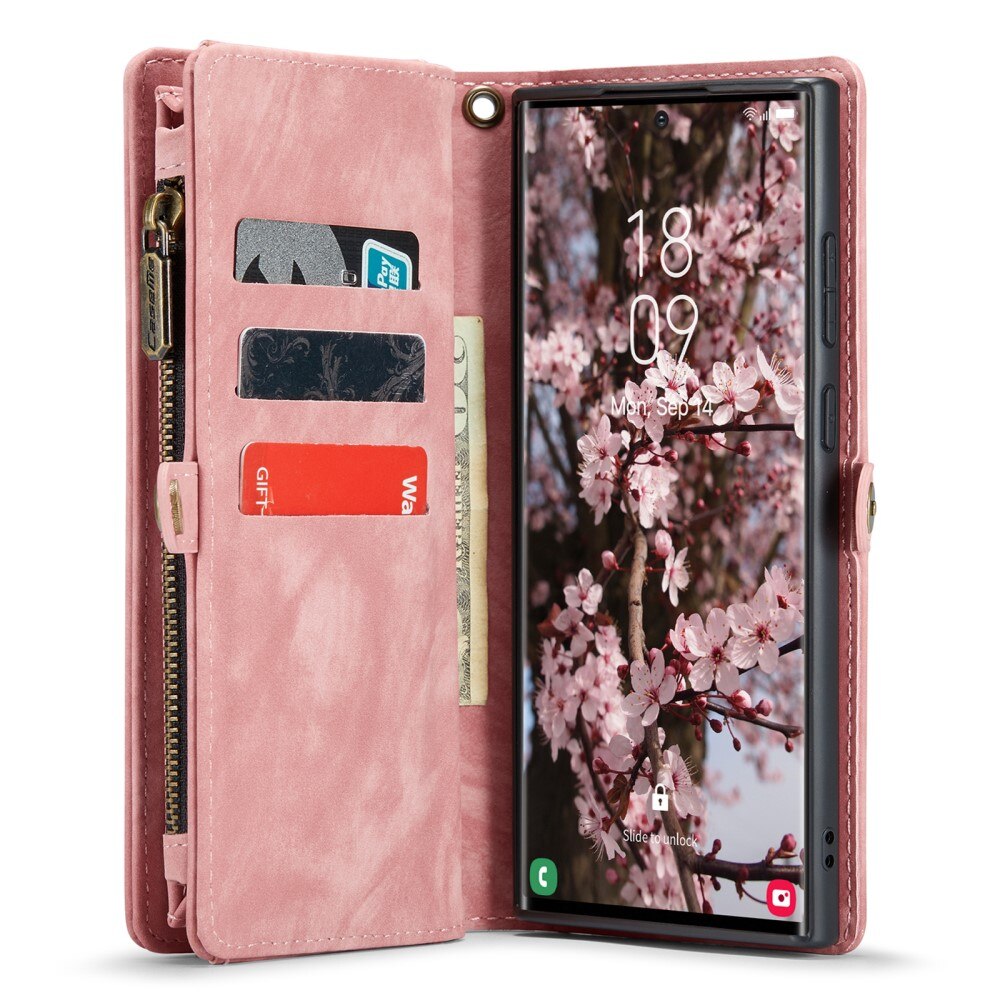 Multi-slot Plånboksfodral Samsung Galaxy S24 Ultra Rosa