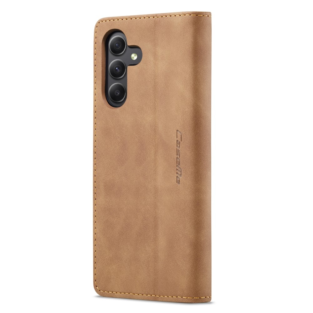 Slim Plånboksfodral Samsung Galaxy A15 cognac