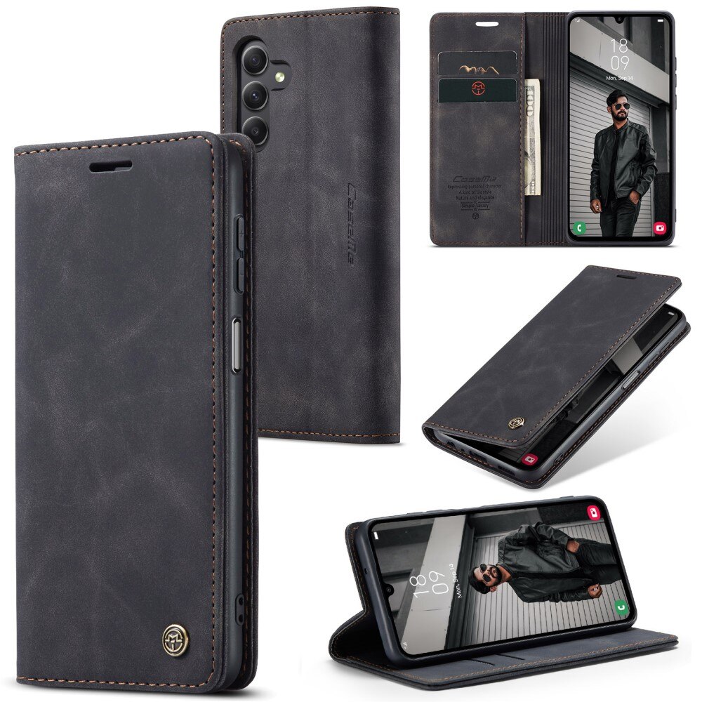Slim Plånboksfodral Samsung Galaxy A15 Svart