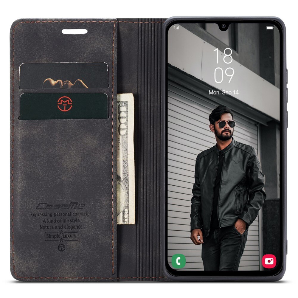 Slim Plånboksfodral Samsung Galaxy A15 Svart