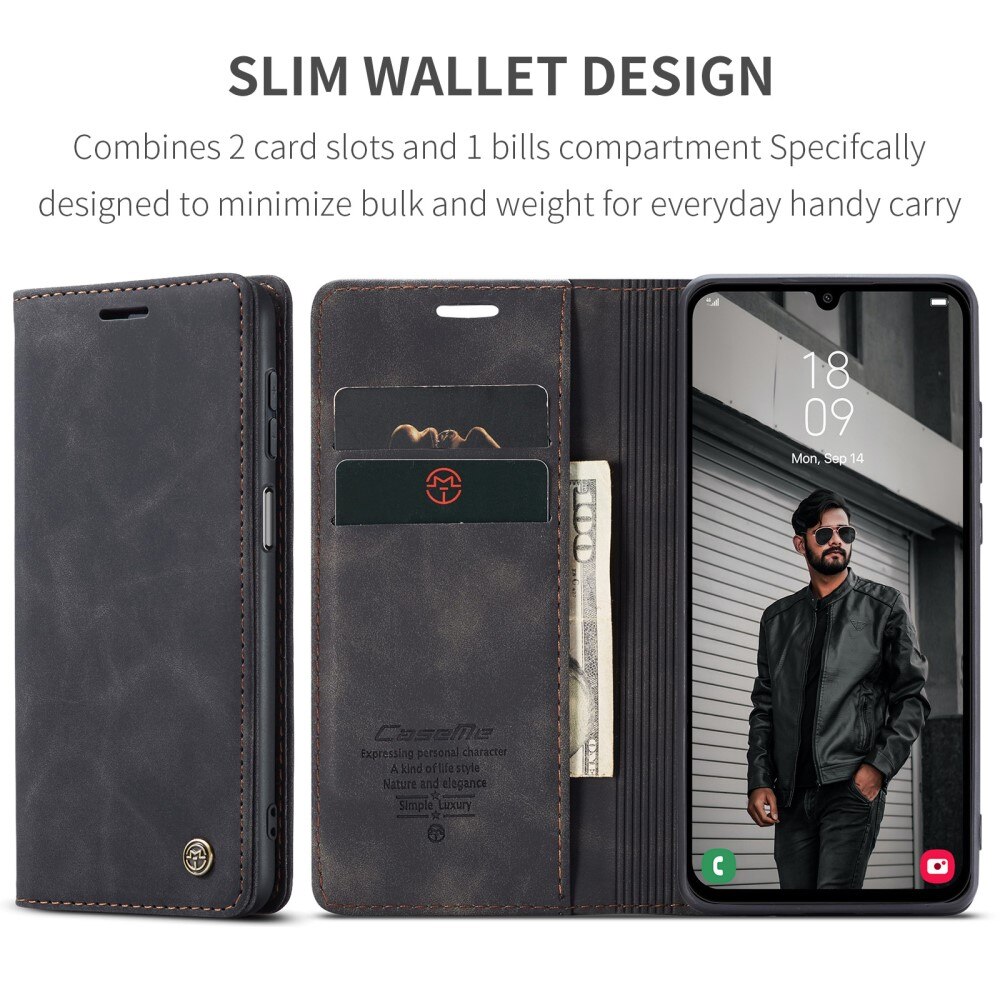 Slim Plånboksfodral Samsung Galaxy A15 Svart